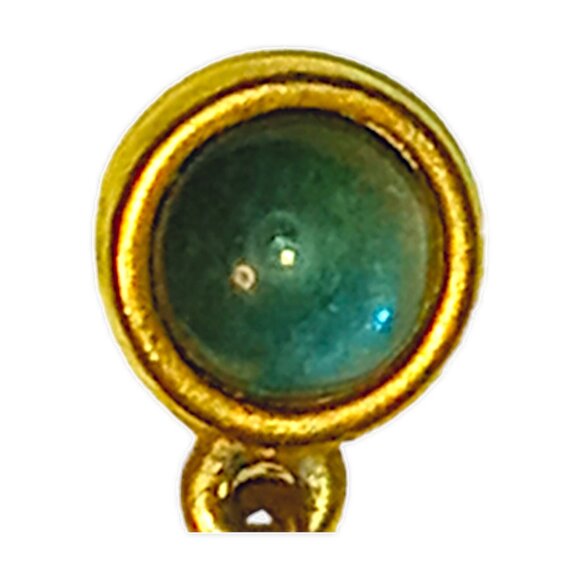 LIZ CLAIBORNE LCI Signed Vintage Earrings Pierced Gold Tone Amber Glass Dangle - Picture 3 of 7